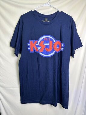 Gildan Navy Blue KSJO 92.3 Logo Short Sleeve Tee